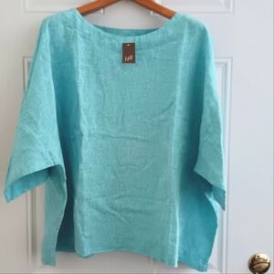 Pure Jill NWT Blue J. JillLinen Boxy Relaxed Casual Versatile Top Sz 2X